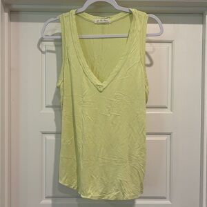We The Free Light Yellow V-Neck Tank Top